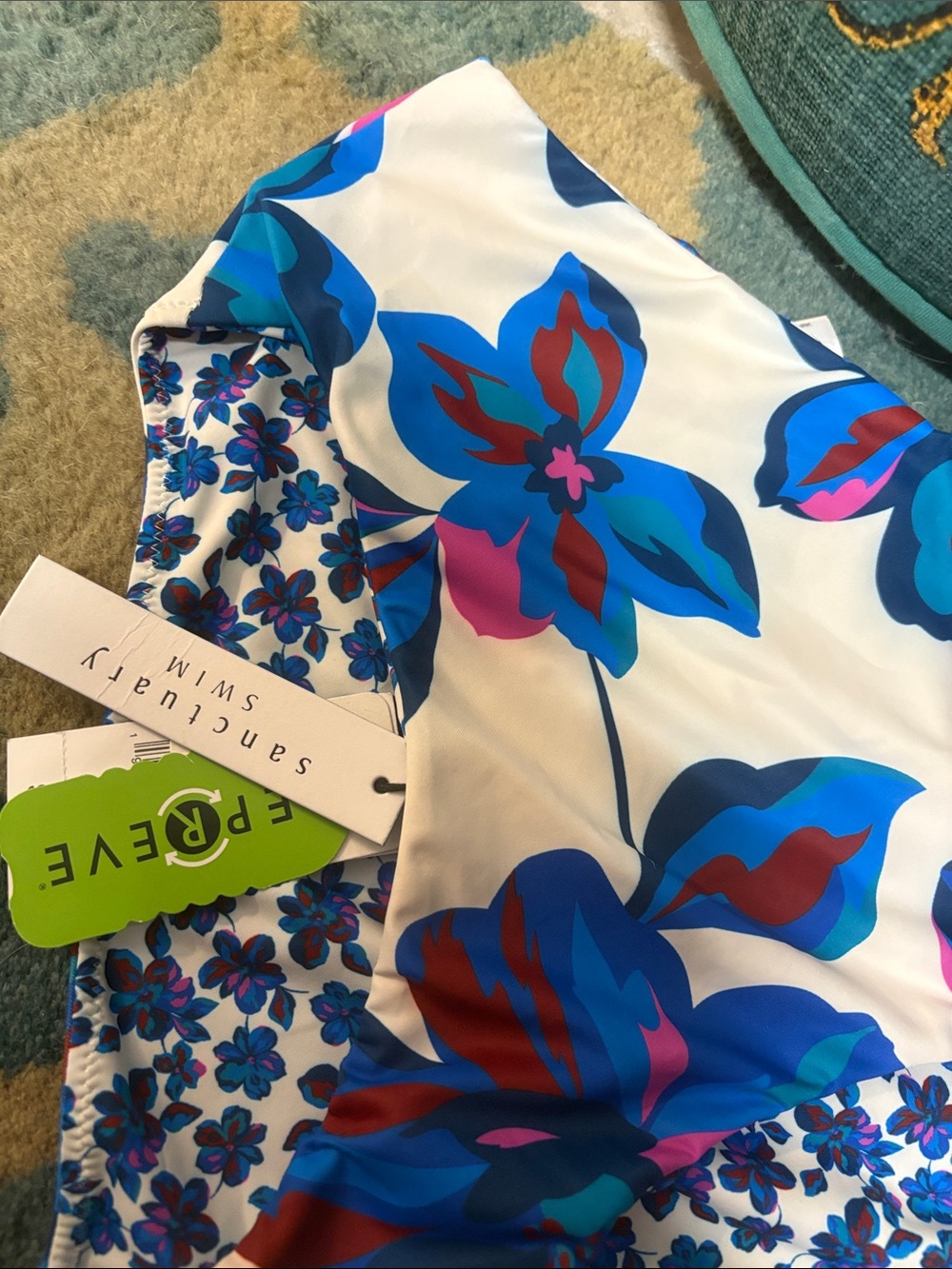 Sanctuary Reversible Floral Bikini Bottoms - Blue, Teal & Magenta - Picture 3 of 4